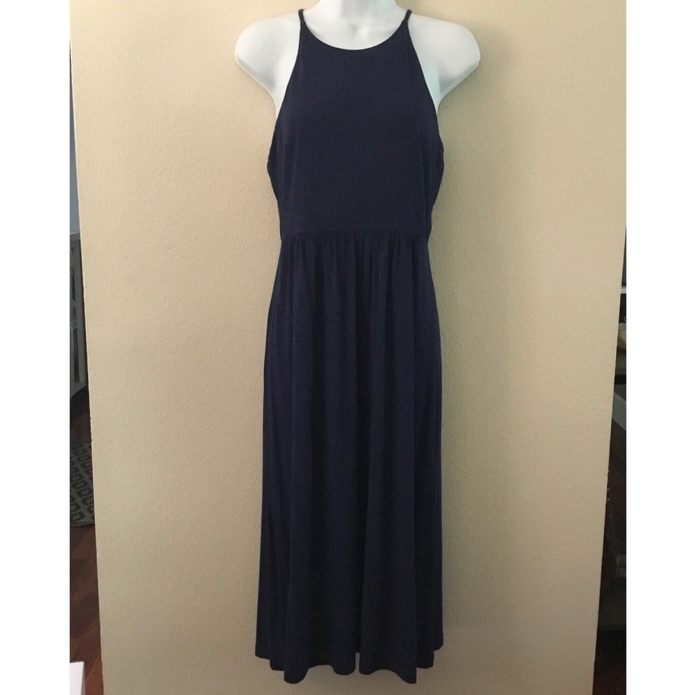 LOFT Blue Knit Halter Dress NWT